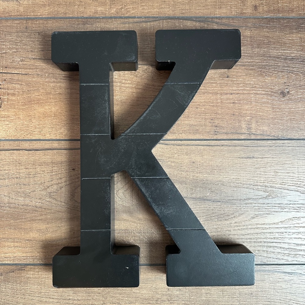 Black Decorative Letter K Wall Decor